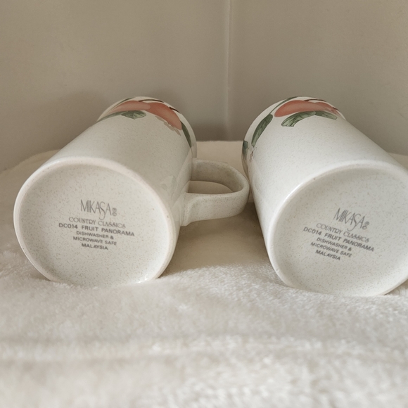 NWOT MIKASA Country Classics Fruit Panorama Cappuccino Coffee Mug Tea Cup Set - Picture 4 of 15